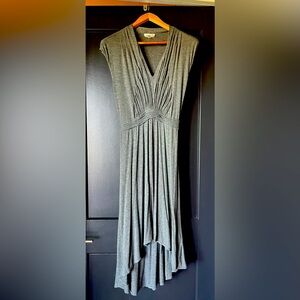 Grey knit asymmetrical grey dress